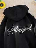 FOESCE Men's High Street Letter Print Hoodies 2025 New Casual Oversized Aesthetic Hooded Sweatshirts Man Y2K Vintage Long Sleeve Hoodie