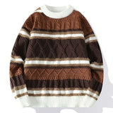 FOESCE Men's Knit Sweater High Quality Knitwear Korean Popular Clothes Autumnr and Winter Pullovers Male Style New in Sweatshirt Cable