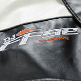 FOESCE Men's Leather Clothing 2024 Autumn New patchwork Color Trend Print Outdoor Cycling Motorcycle Suit Men Versatile Leather Jacket