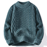 FOESCE Men's Solid color Matching Winter Knitted Sweater High-quality New Pullover Loose and Warm Thick Street Autumn Wool Sweaters