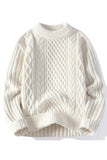FOESCE Men's Solid color Matching Winter Knitted Sweater High-quality New Pullover Loose and Warm Thick Street Autumn Wool Sweaters