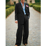FOESCE Men's Striped Suit Two Piece Elegant Fashion Suit Casual Fashion Work Wear Party Dresses Men's Halloween Costume Mens Clothing