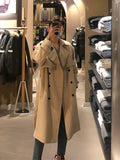 Men's Trench Coat Slim fit Double Breasted Belted Windbreaker Lapel Long Jacket Casual Windproof Overcoat in Men's Trench M-XXL