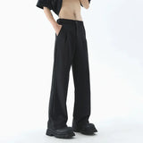 FOESCE Men's Wide Leg Pants Thin Man Black Comfortable Pant Summer Casual Streetwear Loose Trouser Japanese 5XL Trendy Fashion