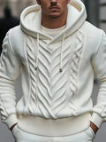 Men's Winter Knit Hoodie Hooded Sweater Vestidos Casual White knitted Hooded Sweater Men Long Sleeve Trend Knitwear Vestidos