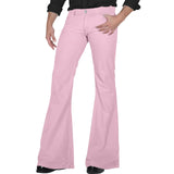 FOESCE Men's fashion Retro Disco Flared Pants Loose Stretch Vintage Trousers Fit Flared Comfortable Retro Stretch Twill Men's Trousers