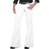 FOESCE Men's fashion Retro Disco Flared Pants Loose Stretch Vintage Trousers Fit Flared Comfortable Retro Stretch Twill Men's Trousers