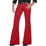 FOESCE Men's fashion Retro Disco Flared Pants Loose Stretch Vintage Trousers Fit Flared Comfortable Retro Stretch Twill Men's Trousers