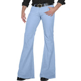 FOESCE Men's fashion Retro Disco Flared Pants Loose Stretch Vintage Trousers Fit Flared Comfortable Retro Stretch Twill Men's Trousers
