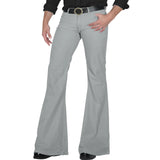 FOESCE Men's fashion Retro Disco Flared Pants Loose Stretch Vintage Trousers Fit Flared Comfortable Retro Stretch Twill Men's Trousers