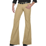 FOESCE Men's fashion Retro Disco Flared Pants Loose Stretch Vintage Trousers Fit Flared Comfortable Retro Stretch Twill Men's Trousers