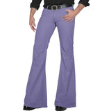 FOESCE Men's fashion Retro Disco Flared Pants Loose Stretch Vintage Trousers Fit Flared Comfortable Retro Stretch Twill Men's Trousers