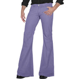 FOESCE Men's fashion Retro Disco Flared Pants Loose Stretch Vintage Trousers Fit Flared Comfortable Retro Stretch Twill Men's Trousers
