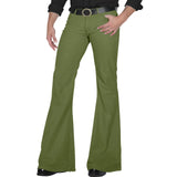 FOESCE Men's fashion Retro Disco Flared Pants Loose Stretch Vintage Trousers Fit Flared Comfortable Retro Stretch Twill Men's Trousers