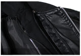 FOESCE Mens Hooded PU Leather Jacket Motorcycle Hooded Young Leather Plus Cotton Padded Coat Men