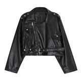 FOESCE Mens Pu Leather Jacket Machine Casual Lined Leather Jacket Autumn Streetwear Personality Trend Temperament Tops Men'S Clothing
