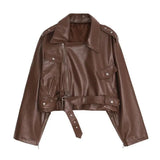 FOESCE Mens Pu Leather Jacket Machine Casual Lined Leather Jacket Autumn Streetwear Personality Trend Temperament Tops Men'S Clothing