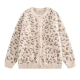 FOESCE Mens Sweater Leopard Print Casual Sweater Spring Streetwear Fashion Youth Campus Valentines Cardigan Men'S Clothing 2025 New