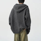 FOESCE Mens Sweater Plain Hooded Casual Sweater Spring Streetwear Fashion Campus Valentines Cardigan Old Money Men'S Clothing 2025 New