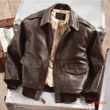 FOESCE Mens Winter Oversize Air Force Leather Jackets Men Retro Casual Pilot PU Leather Coats Outdoor Military Windproof Bomber Outwear