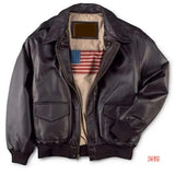FOESCE Mens Winter Oversize Air Force Leather Jackets Men Retro Casual Pilot PU Leather Coats Outdoor Military Windproof Bomber Outwear