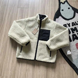 FOESCE Mens Winter Warm Reversible Jacket Cotton Jacket Harajuku Hip Hop Letter Embroidery Oversized Zipper Clothes Trendy Streetwear