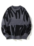 FOESCE Mens Women Autumn Winter Couple Pullover Mens Retro Lazy Loose Trendy Knitted Sweater High Street Hip Hop Long Sleeve Knittwear