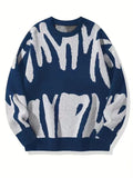 FOESCE Mens Women Autumn Winter Couple Pullover Mens Retro Lazy Loose Trendy Knitted Sweater High Street Hip Hop Long Sleeve Knittwear