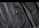 FOESCE Motorcycle Genuine Leather Jacket for Men Style Biker Jackets Slim Cowhide spring Coat Men