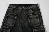 FOESCE Multi-pockets Embroidery Washed Baggy Jeans for Men and Women Straight Ropa Hombre Casual Cargo Pants Oversized Denim Trousers