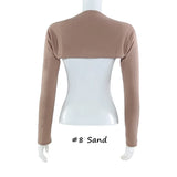 FOESCE Muslim Women's Elastic Modal Cotton Jersey Bolero Sleeve Long Arm Cover Shrug Shoulder Oversleeve Suncreen Wear Under T- shirt