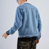 FOESCE New 2025 Men's Warm Denim Jackets Winter Thick Fleece Jeans Jacket Male Lapel Button Casual Slim Outwear Windbreaker Cowboy Coat