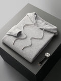 FOESCE New Autumn Winter Men's Cashmere Hoodie Sweater 100% Merino Wool Hooded Pullover Large Size Knitwear Quality Soft Casual Jumpers