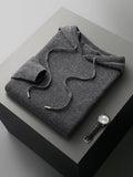 FOESCE New Autumn Winter Men's Cashmere Hoodie Sweater 100% Merino Wool Hooded Pullover Large Size Knitwear Quality Soft Casual Jumpers