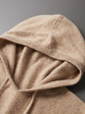 FOESCE New Autumn Winter Men's Cashmere Hoodie Sweater 100% Merino Wool Hooded Pullover Large Size Knitwear Quality Soft Casual Jumpers