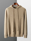 FOESCE New Autumn Winter Men's Cashmere Hoodie Sweater 100% Merino Wool Hooded Pullover Large Size Knitwear Quality Soft Casual Jumpers