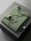 FOESCE New Autumn Winter Men's Cashmere Hoodie Sweater 100% Merino Wool Hooded Pullover Large Size Knitwear Quality Soft Casual Jumpers