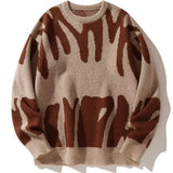 FOESCE New Fashion Men Outwear Lazy Loose Knitted Pullover Sweaters Man O-neck Casual Sweaters Male Pullovers Winter Clothing Size XXL