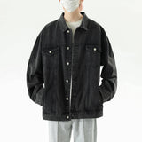 FOESCE New Fashion Washed Denim Jacket Men's Loose Autumn Winter Fashion New Arrivals Denim Coat High Street Retro Men's Jacket