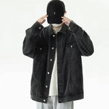 FOESCE New Fashion Washed Denim Jacket Men's Loose Autumn Winter Fashion New Arrivals Denim Coat High Street Retro Men's Jacket