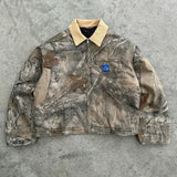 FOESCE New Harajuku Hip-hop Gothic Akimbo Fashion Camouflage Leaf Loose Coats Jacket Mens Y2K Retro Couple Casual American Streetwear