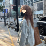 FOESCE New Ins Korean Wash Cotton Retro Denim Jacket Women's Spring and Autumn Thin Korean Version Loose Short Long Sleeve Shirt