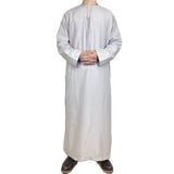 FOESCE New Muslim Men Long Sleeve Pullover Dress Abaya Daffah Jubba Thobe Pakistan Saudi Arab Kaftan Islam Clothing Prayer Robe Afghan