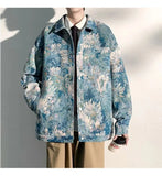 FOESCE New Thin Printed Jacket Men Casual Fashion Brand Trendy Versatile Baseball Wear