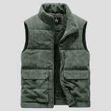 FOESCE New Winter Fashion Wool Vest Male Cotton-Padded Vests Coats Men Sleeveless Vest Jackets Warm Waistcoats Clothing Plus S-6XL