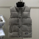 FOESCE New Winter Fashion Wool Vest Male Cotton-Padded Vests Coats Men Sleeveless Vest Jackets Warm Waistcoats Clothing Plus S-6XL