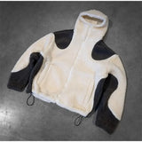 FOESCE Noble style fashion zip jacket Y2K wool splicing Thickened warm vintage hoodie streetwears winter men women Harajuku sweatshirts