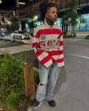 FOESCE Oversized Letter Embroidery Hot Diamond Pattern Polo Shirt New Double Layer Long Sleeved Graphic T Shirt Sweatshirt Streetwear