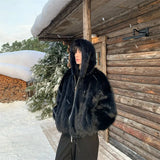 FOESCE Pi Shuai Coat 2025 Winter Autumn/Winter New Men New Style Fox Imitation Fur Coat Leather Fashion Loose Thick Warm Coat Commuter