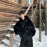 FOESCE Pi Shuai Coat 2025 Winter Autumn/Winter New Men New Style Fox Imitation Fur Coat Leather Fashion Loose Thick Warm Coat Commuter